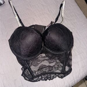 Elegant Black Lace Bustier